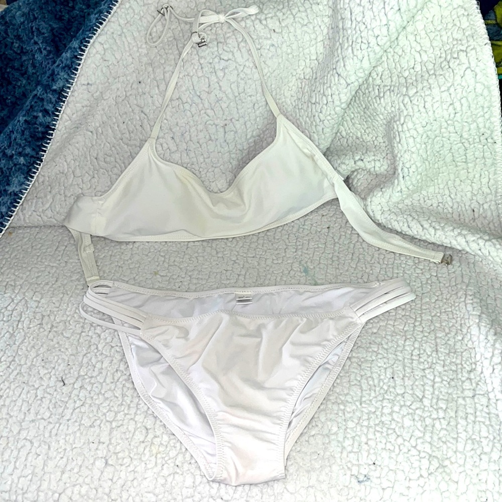 White Adjustable Bathing Suit Size Large